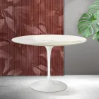 Saarinen Tulip Table H 74 cm in Florim Calacatta Gold Matt Ceramic - Scarlet Viadurini