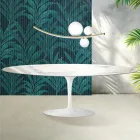 Tulip Saarinen table H 74 cm in Florim Statuario Lucido ceramic - Scarlet Viadurini