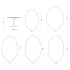 Tulip Saarinen table H 74 cm in Florim Statuario Lucido ceramic - Scarlet Viadurini