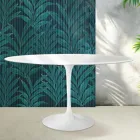Saarinen Tulip Table H 74 cm Round in Florim Ceramic Glossy White - Scarlet Viadurini