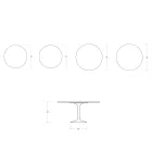 Saarinen Tulip Table H 74 cm Round in Florim Calacatta Gold Gloss Ceramic - Scarlet Viadurini