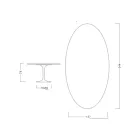 Tulip Table Saarinen H 74 with Oval Top in Carrara Marble Made in Italy - Scarlet Viadurini
