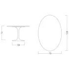 Tulip Table Saarinen H 74 with Oval Top in Carrara Marble Made in Italy - Scarlet Viadurini