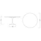 Tulip Table Saarinen H 74 with Round Top in Arabescato Marble Made in Italy - Scarlet Viadurini
