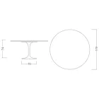 Tulip Table Saarinen H 74 with Round Top in Black Marquinia Marble Made in Italy - Scarlet Viadurini