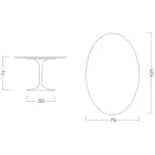 Tulip Table Saarinen H 74 Oval in Carrara Marble Statuarietto Made in Italy - Scarlet Viadurini
