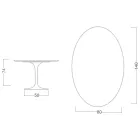 Tulip Table Saarinen H 74 Oval in Carrara Marble Statuarietto Made in Italy - Scarlet Viadurini