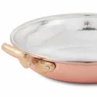 Round Hand Tinned Copper Pan 2 Handles and Lid 40 cm - Giangiorgio Viadurini