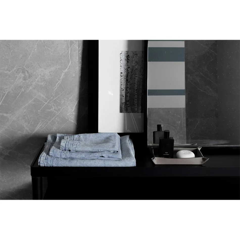 Italian Luxury Design Light Blue Heavy Linen Bath Towel - Jojoba Viadurini