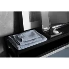 Italian Luxury Design Light Blue Heavy Linen Bath Towel - Jojoba Viadurini