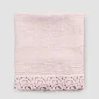 Heavy Linen Bath Towel with Italian Quality Poema Lace 2 Colours - Castle Viadurini