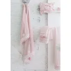 Heavy Linen Bath Towel with Italian Quality Poema Lace 2 Colours - Castle Viadurini