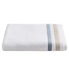 Cotton Terry Shower Towel with Double Ruffle in Cotton Percale - Serenity Viadurini