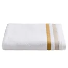Cotton Terry Shower Towel with Double Ruffle in Cotton Percale - Serenity Viadurini