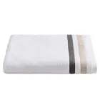 Cotton Terry Shower Towel with Double Ruffle in Cotton Percale - Serenity Viadurini