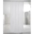 Italian Luxury Light Linen Curtain with Organza and White Embroidery - Marinella Viadurini