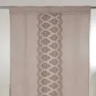 Light Linen Curtain with Organza and Gothic Embroidery in the Luxury Centre - Marinella Viadurini