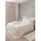 Light Linen Curtain with Organza and Gothic Embroidery in the Luxury Centre - Marinella Viadurini