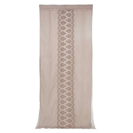 Light Linen Curtain with Organza and Gothic Embroidery in the Luxury Centre - Marinella Viadurini