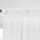 White Linen Curtain with Organza and Shabby Design Embroidery Made in Italy - Marpessa Viadurini