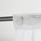 White Linen Curtain with Organza and Shabby Design Embroidery Made in Italy - Marpessa Viadurini