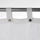 White Heavy Linen Curtain with Buttons Luxury Italian Quality - Gorgia Viadurini