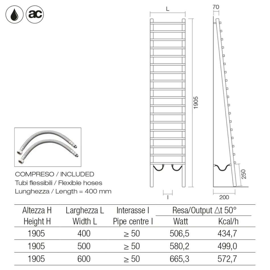 Black Carbon Steel Hydraulic Radiator Made in Italy - Raggio Viadurini