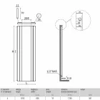 Design Vertical Bathroom Radiator in Steel with 587 W Mirror - Picchio Viadurini