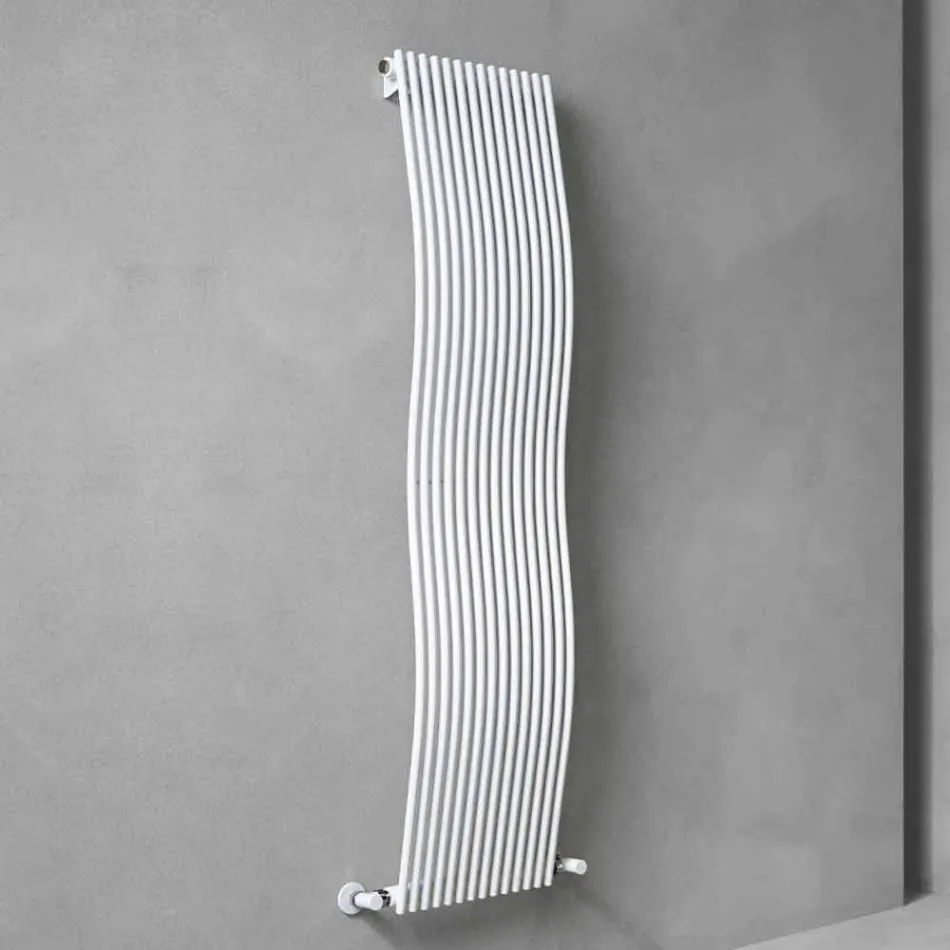 Vertical Bathroom Radiator Modern Design Wavy 1181 Watt - Tucano Viadurini