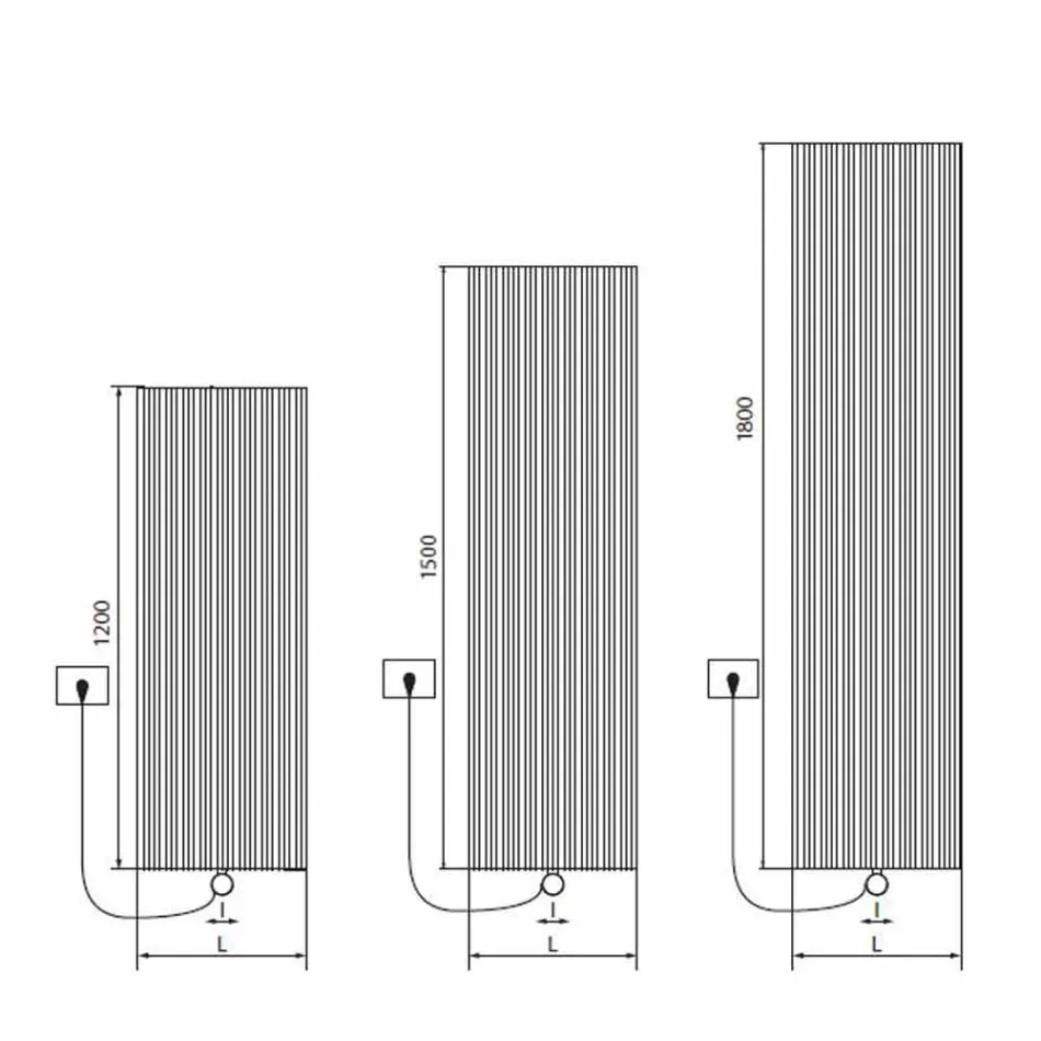 Vertical Design Electric Wall Radiator in Steel 900 W - 1000 Queues Viadurini