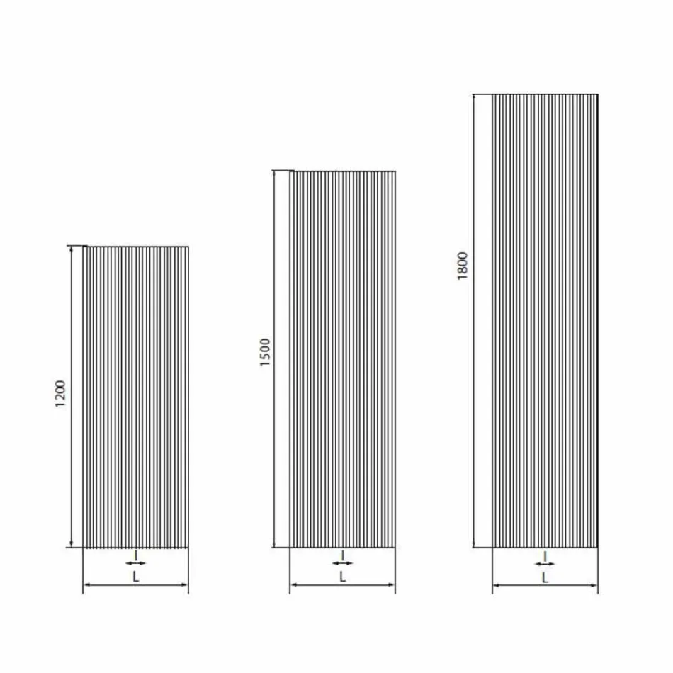 Vertical Design Hydraulic Wall Radiator in Steel 900 W - 1000 Queues Viadurini