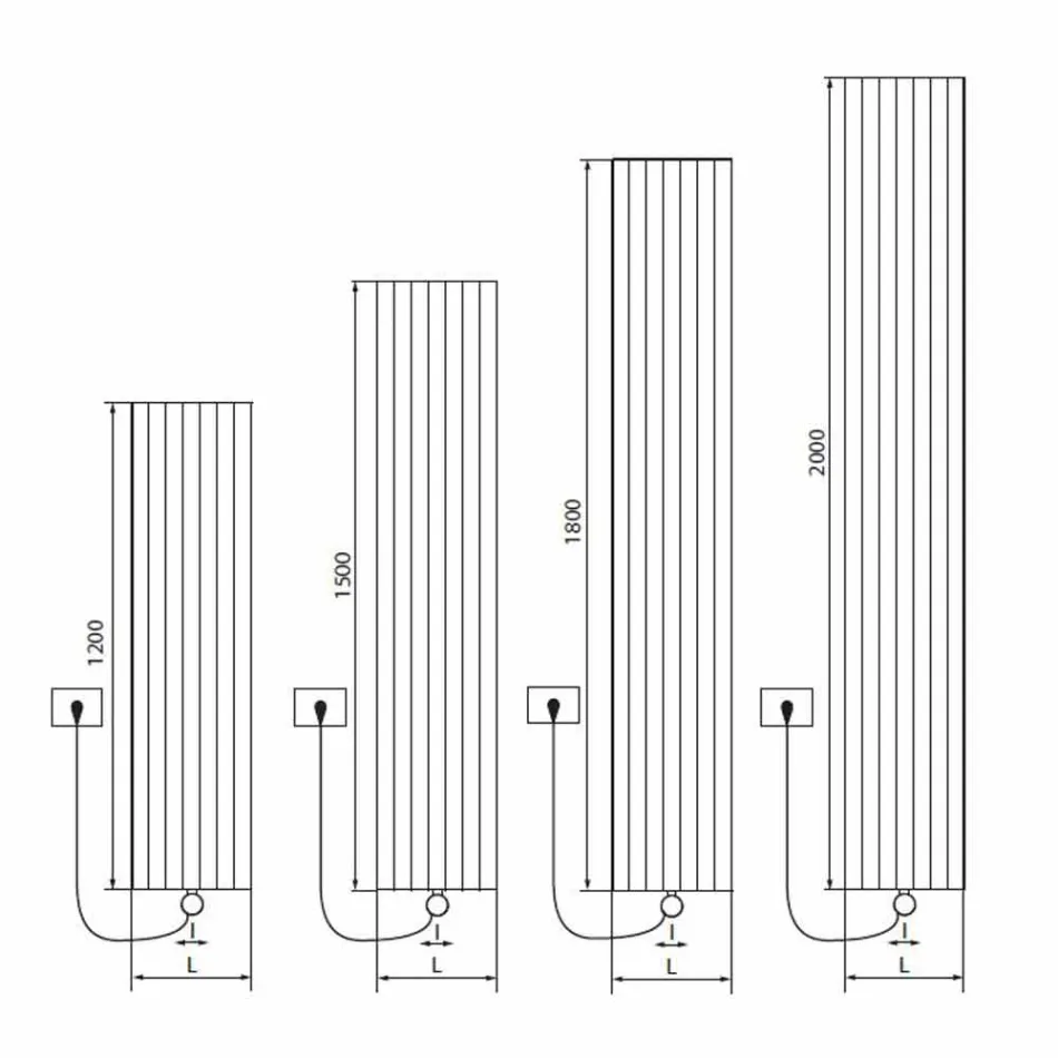 Electric Wall Radiator Design in Modern Aluminium 1000 W - 100 Queues Viadurini