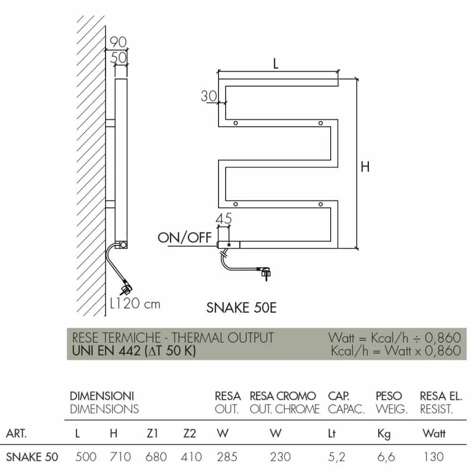 Chrome electric radiator Snake by Scirocco H, modern design Viadurini