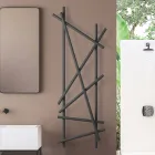 Electric Steel Radiator with Round Section Tubes Made in Italy - Random Viadurini