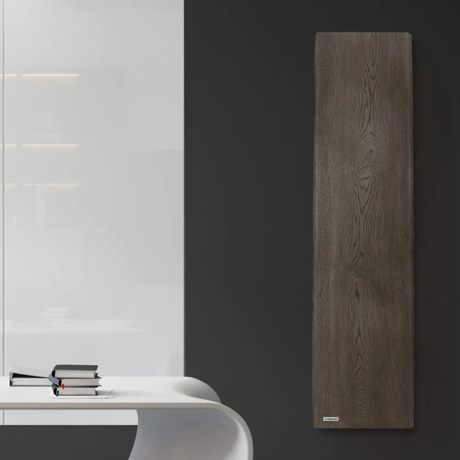 Electric radiator in Italian marble powder with wood effect - Wood50 Viadurini