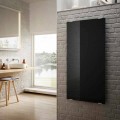 Modern design electric radiator Star, black glass, made in Italy