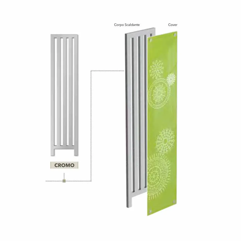Vertical electric thermal design with design cover New Dress Scirocco H Viadurini