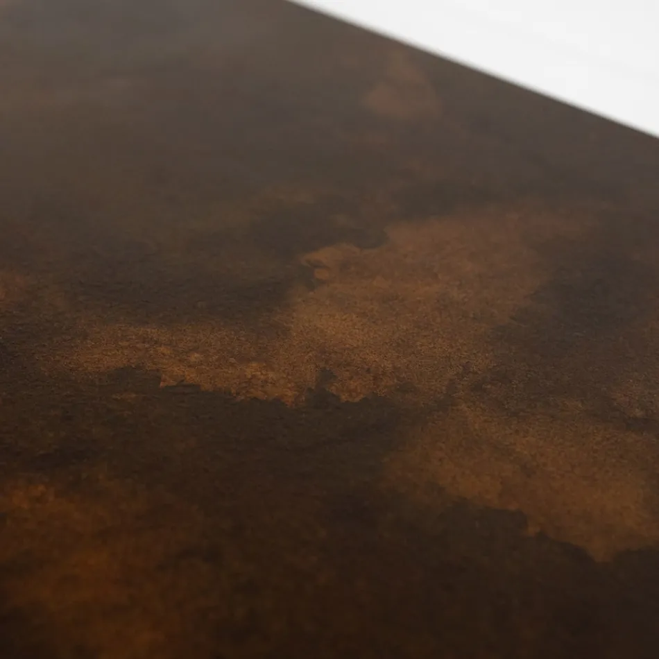 Hybrid radiator with Corten finish in Italian marble powder - Queues Viadurini