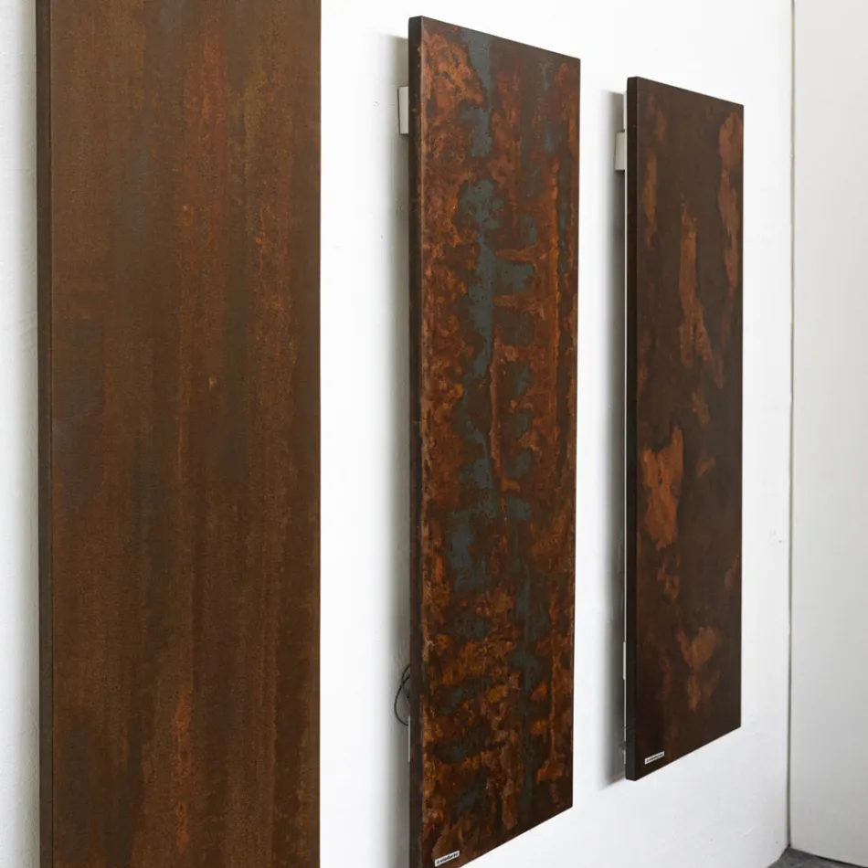 Hybrid radiator with Corten finish in Italian marble powder - Queues Viadurini