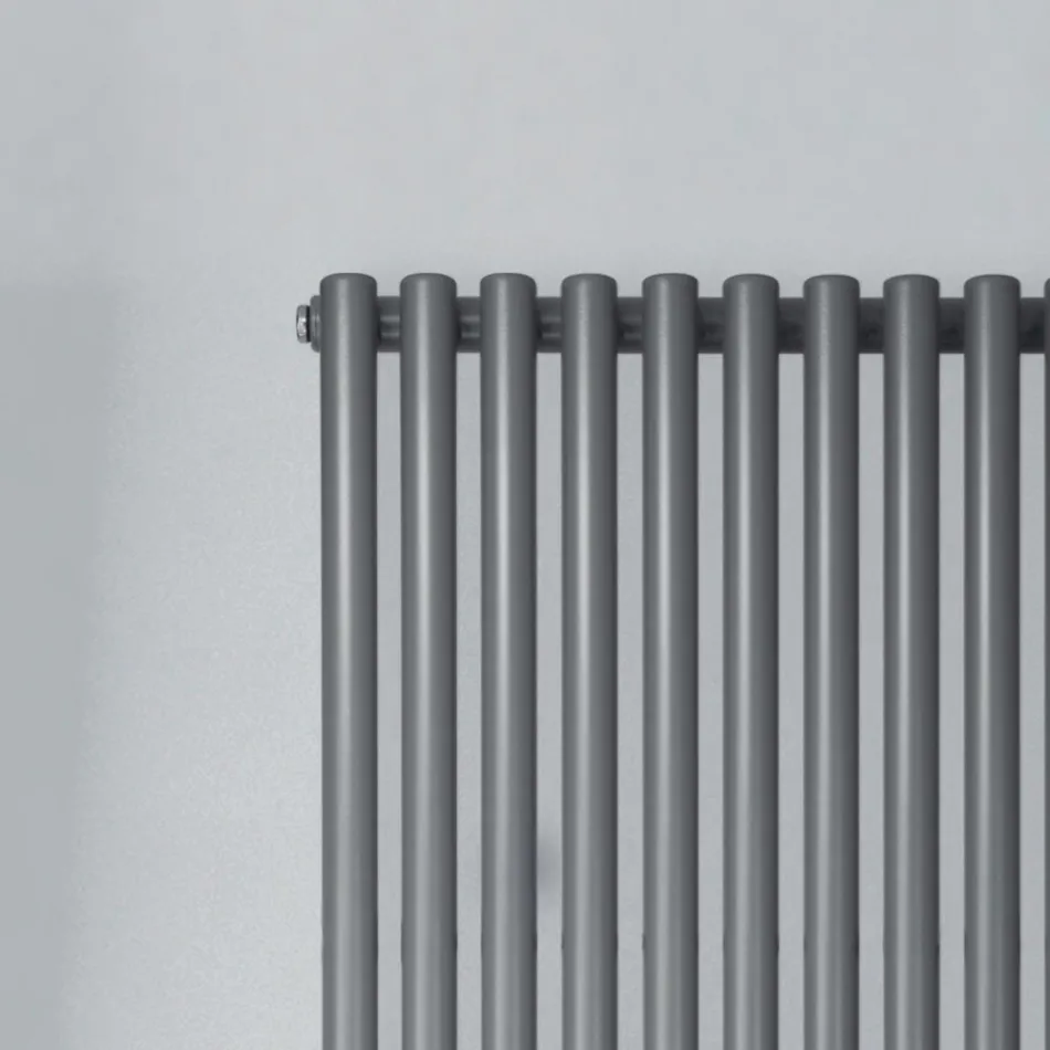 Hydraulic radiator with horizontal collectors in carbon steel - cherries Viadurini