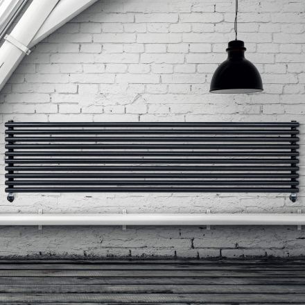 Hydraulic radiator with vertical collectors and horizontal pipes - Composed Viadurini