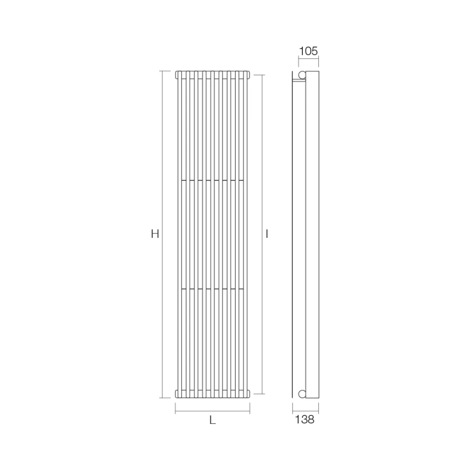 Hydraulic Radiator with Double Series of Flat Elements Made in Italy - Macedonia Viadurini