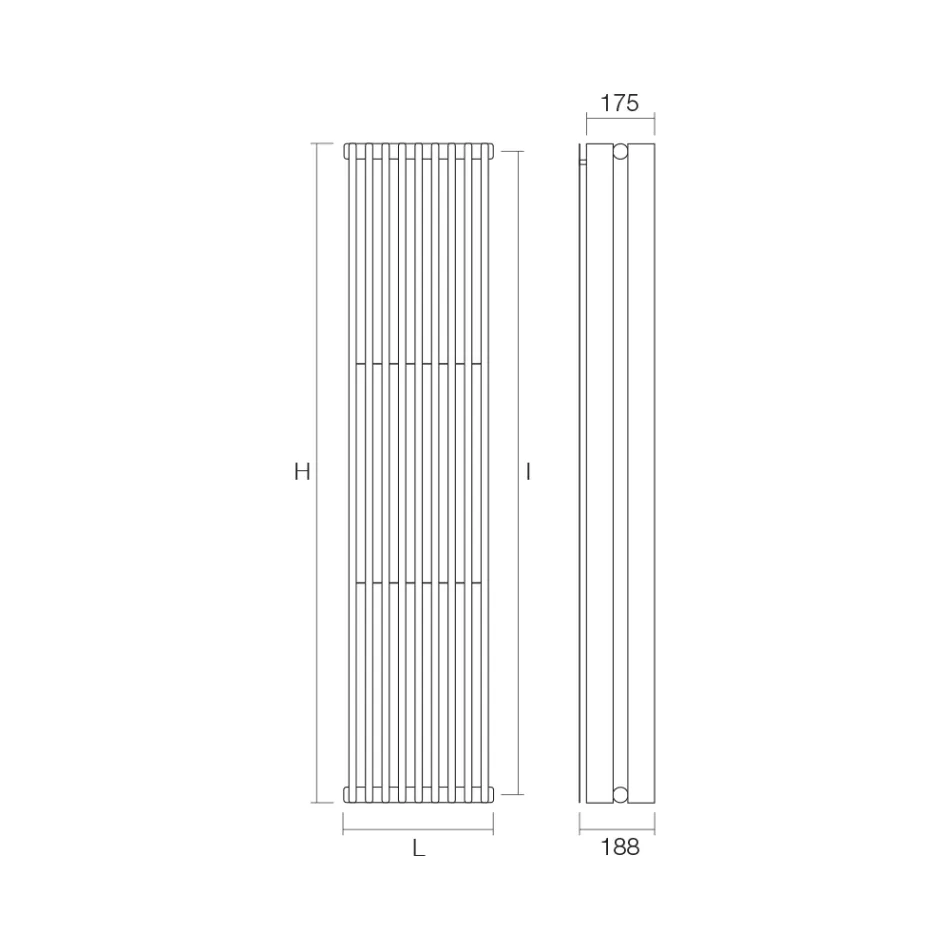 Hydraulic Radiator with Flat Elements in Traffic White Steel - Plum Viadurini