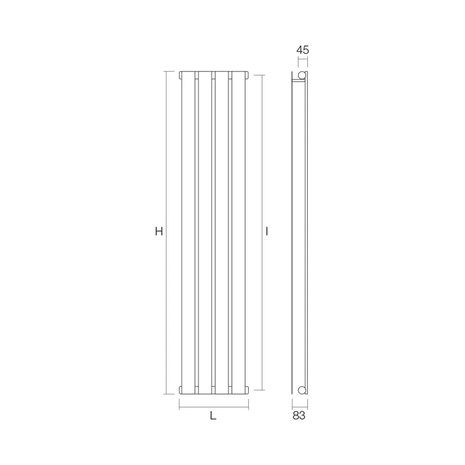 Hydraulic Radiator with Single Series of Flat Elements Made in Italy - Zabaione Viadurini