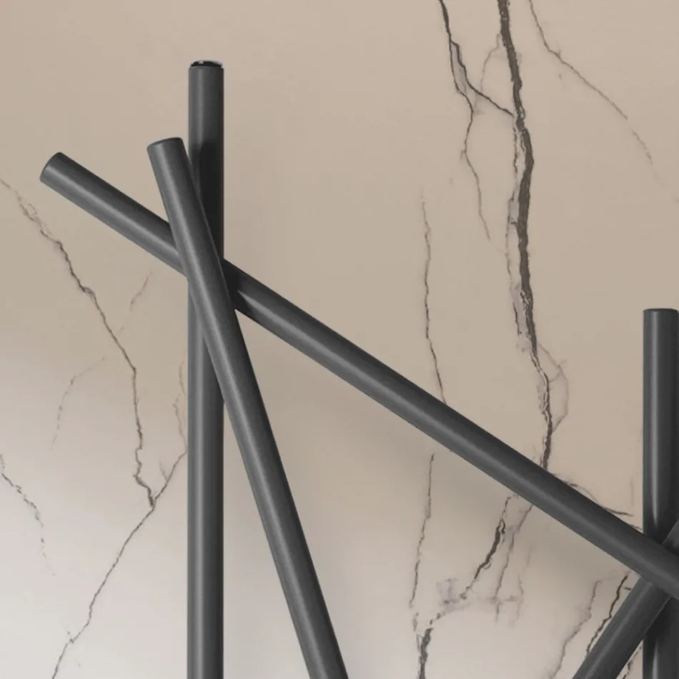 Steel Hydraulic Radiator with Round Section Pipes Made in Italy - Random Viadurini