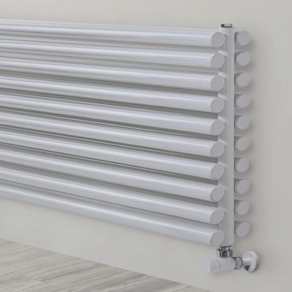 Hydraulic Radiator in Steel Pure White Finish Made in Italy - Biscuits Viadurini
