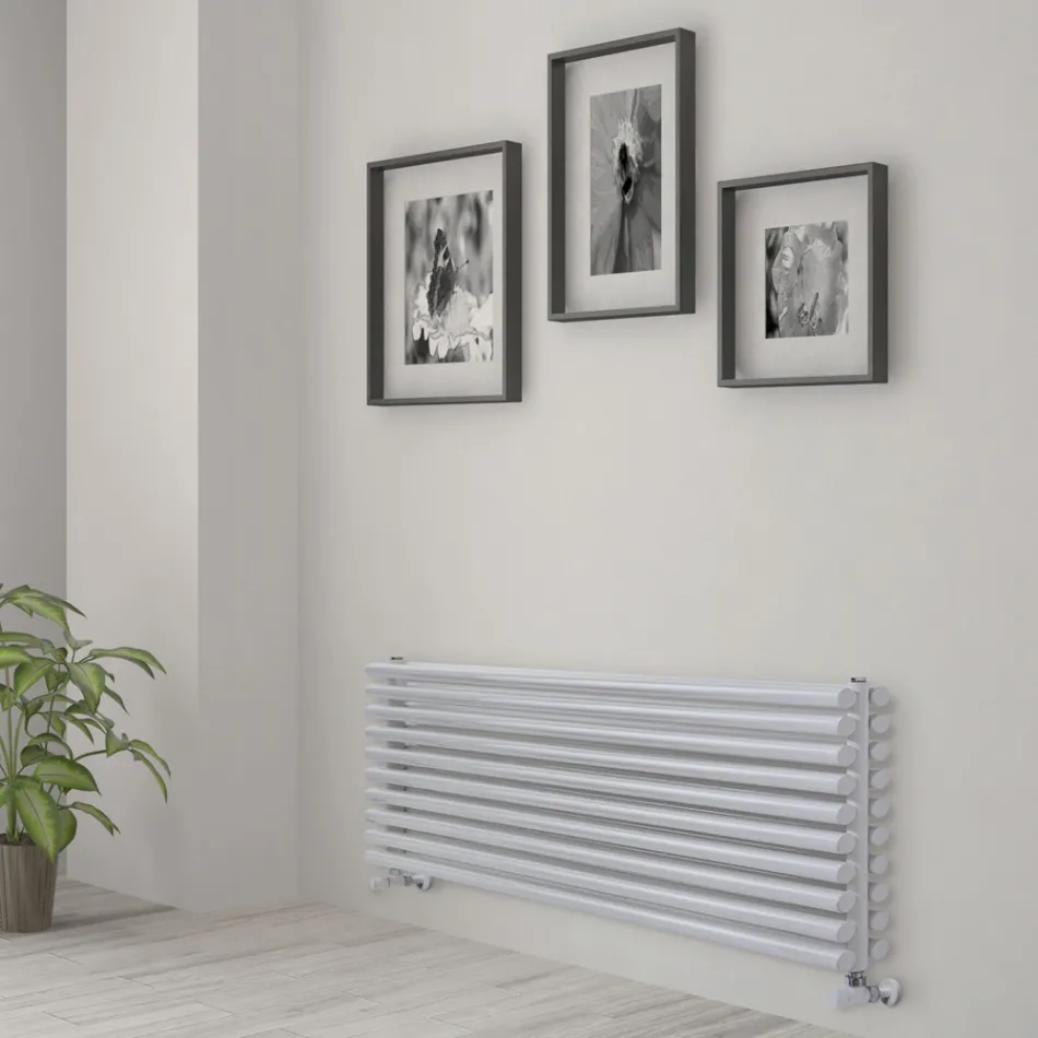 Hydraulic Radiator in Steel Pure White Finish Made in Italy - Biscuits Viadurini