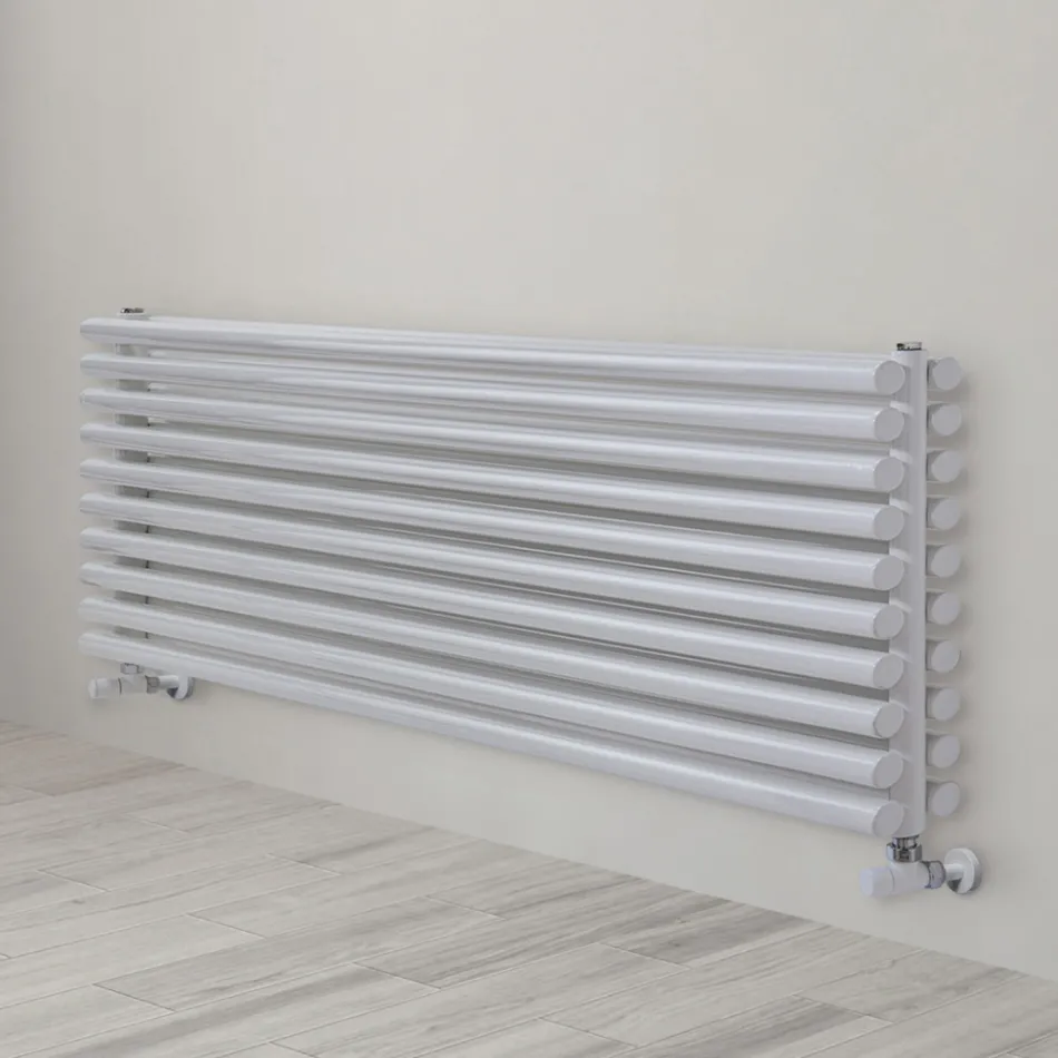 Hydraulic Radiator in Steel Pure White Finish Made in Italy - Biscuits Viadurini