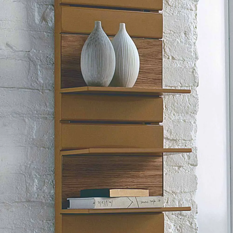 Hydraulic steel heating, oak shelves, Utility Scirocco H Viadurini