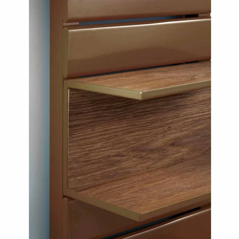 Hydraulic steel heating, oak shelves, Utility Scirocco H Viadurini